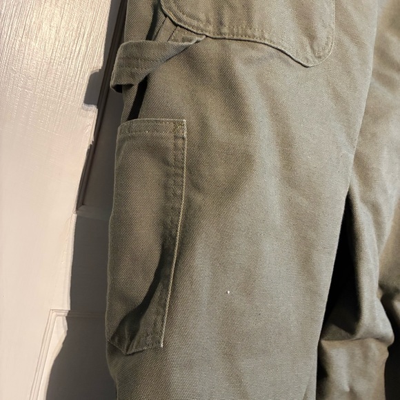 Carhartt Utility Canvas Flannel-Lined Pants Original Dungaree Fit B111 Moss - Picture 6 of 16